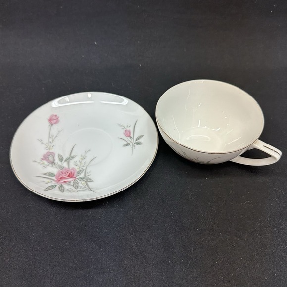 Vintage "Golden Rose" Cup & Saucer, Gold Rimmed By Fine China Of Japan, Set of 2 - Picture 7 of 7